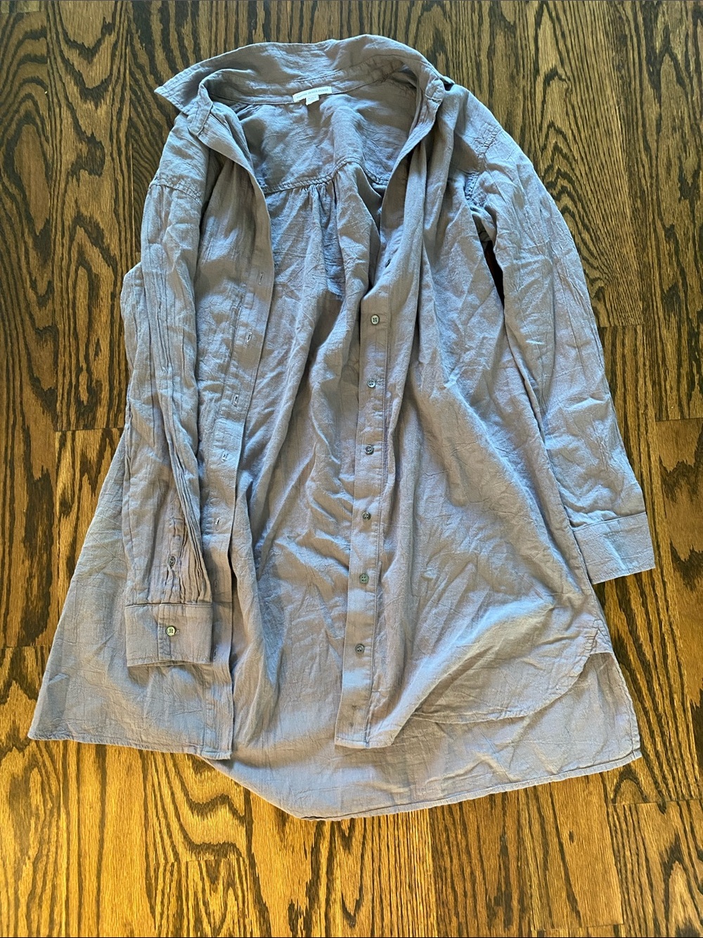 Women's Gray Blue Button-Front Shirt Jacket